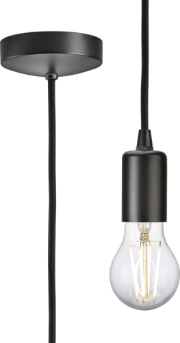 Knightsbridge 1.8m E27 Contemporary Pendant Set - Smoked Bronze