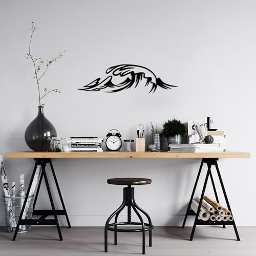 Stylish Black Decorative Metal Wall Accessory, 20 x 70 cm, 100% Metal, 1.5 mm Thickness, Perfect for Home Decor and Modern Spaces