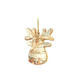 Hand Crafted 8cm Real Wooden Christmas Ornament Tree Hanging Decorations Xmas Home Décor -Reindeer