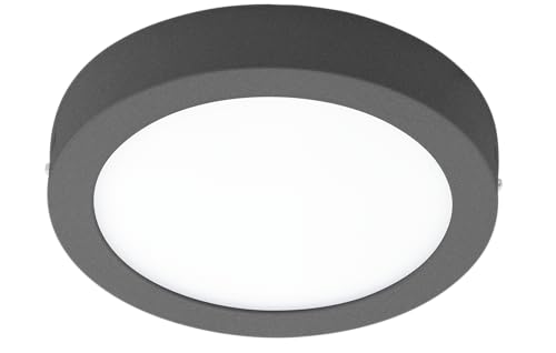 Eglo Smart Home LED Ceiling Light Argolis-C, Outdoor Ceiling Lamp, Dimmable Exterior Light, Anthracite Die-Cast Aluminium, White Plastic, Outdoor Light Warm White to Cool White, IP44