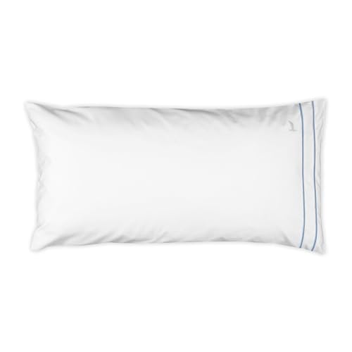 MÖVE Noblesse Pillowcase 80 x 40 cm 100% Cotton White/Light Blue