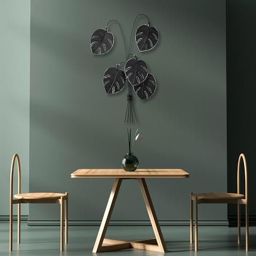 Hand-Painted Decorative Metal Wall Accessory, Black, 60 x 100 x 12 cm, 100% Metal, Unique Colour Variations, Perfect for Modern Home Decor