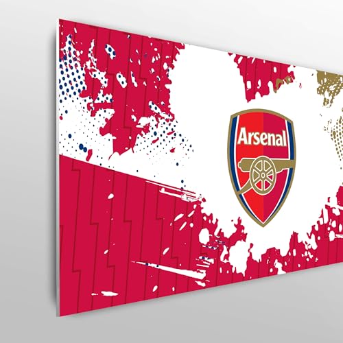 fan decor Licensed Décor Arsenal FC Single Headboard - 100cm (w) x 75cm (h) - Full Crest on Lightening Colour Splash