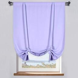 DONREN Lilac Purple Curtain Thermal Insulated Tie Up Window Shade Light Blocking Curtains for Bathroom, Rod Pocket 1 Panel- 34in Wide by 63in Long