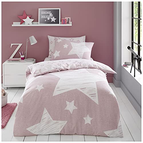 GC GAVENO CAVAILIA Premium Childrens Duvet Covers OR Toddler Fitted Sheets OR Kids Curtains For Bedroom, Blush Pink, Double, 11583929