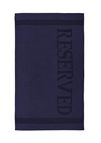 XL Reserved Beach Towels XL 100 x 180 cm Navy Cotton 100 x 180 cm