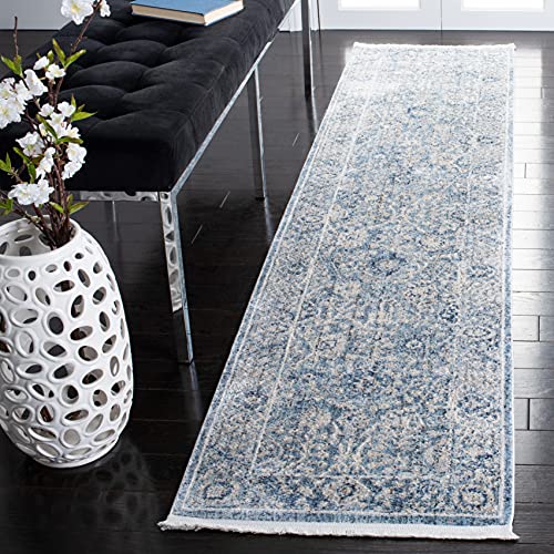 Safavieh Traditional Rug for Living Room, Dining Room, Bedroom - Dream Collection, Short Pile, in Grey and Turquoise, 61 X 213 cm
