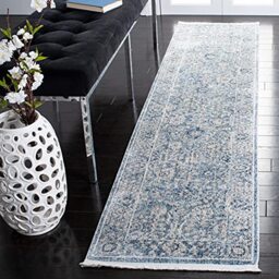 Safavieh Traditional Rug for Living Room, Dining Room, Bedroom - Dream Collection, Short Pile, in Grey and Turquoise, 61 X 213 cm