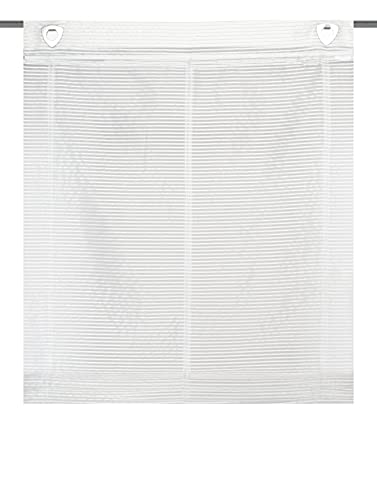 Home Fashion JÖRG 091988-2407 Roman Blind Transparent Semi-Organza with Horizontal Stripes Size 130 x 45 cm Taupe