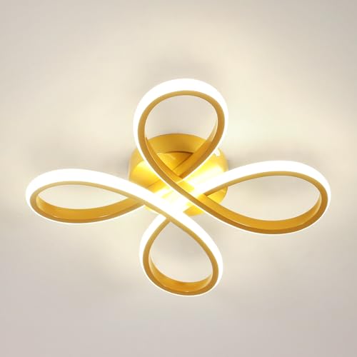 Comely Modern LED Ceiling Light, 30W 3375LM Ceiling Lamp Fixture 4500K Natural Light Lighting for Bedroom, Living Room, Dining Room, Kitchen, 30cm, Gold