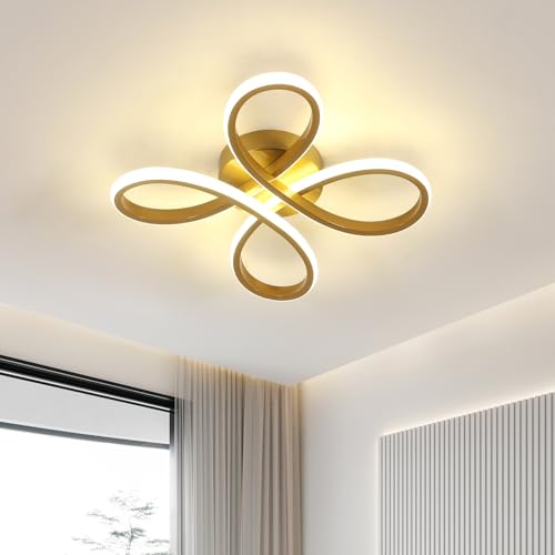 Comely Modern LED Ceiling Light, 30W 3375LM Ceiling Lamp Fixture 4500K Natural Light Lighting for Bedroom, Living Room, Dining Room, Kitchen, 30cm, Gold