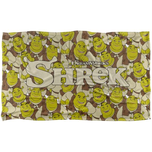 Shrek Ogre All Over With Logo Silky Touch Super Soft Throw Blanket 91 x 147 Cm