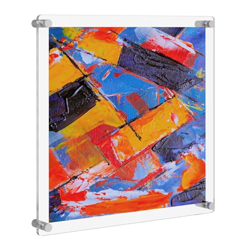 NIUBEE Clear Acrylic Wall Mount Picture Frame Floating Frames for Photography Display (12??12)