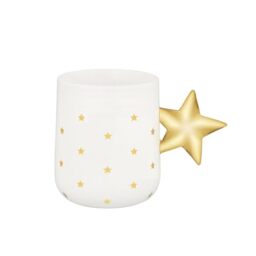 Alessi Delight NZ01, Christmas Mug in Decorated Porcelain, 37 cl, White and Gold