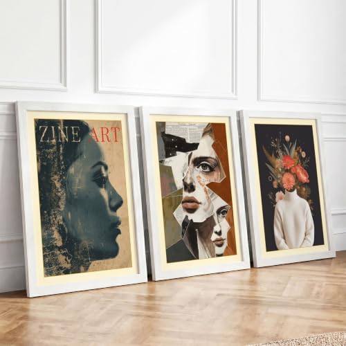 Portraits Reimagined Eclectic Set of 3 Framed Wall Art Prints A3