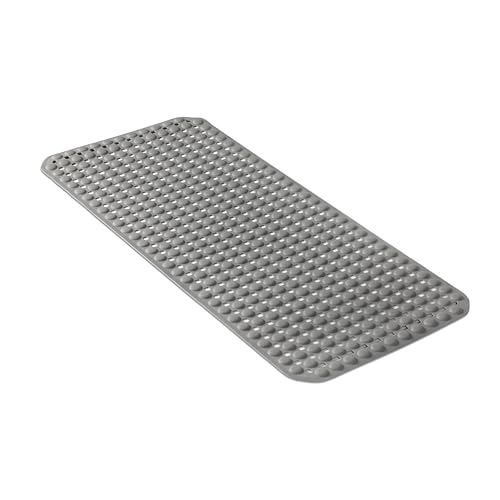 TATAY Non Slip Bath Mat - 50% Recycled Material - Strong Suction Cups & Comfortable Feel Durable - Soft Touch - 92x42 cm – Grey