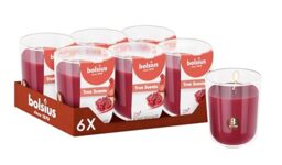 Bolsius - Pomegranate - Red - Set of 6 Scented Candles - 8 x 7 cm - Burn time: 25 Hours - with Natural extracts - Natural Vegetable Wax - Palm Oil Free