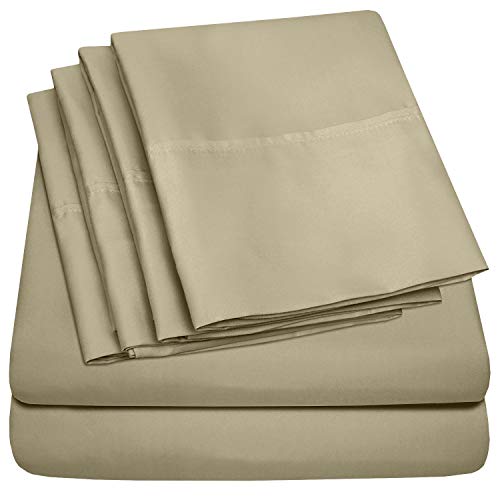 Sweet Home Collection Queen Sheets Sage - 6 Piece 1500 Supreme Collection Fine Brushed Microfiber Deep Pocket Queen Sheet Set Bedding - 2 Extra Pillow Cases, Great Value