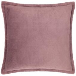 furn. Kallu Faux Fur Polyester Filled Cushion – Soft Fluffy Decorative Cushion with Oxford Edge (Mulberry - 45x45cm)