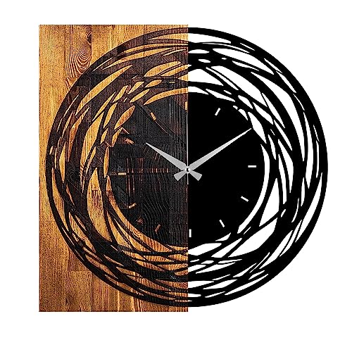 WELL HOME MOBILIARIO & DECORACIÓN Decorative Wood Wall Clock with Rotations Style