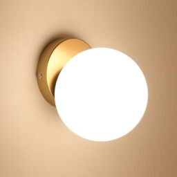 Comely E27 Indoor Wall Light, Ball Lamp, Glass Lampshade 15cm for Bedroom
