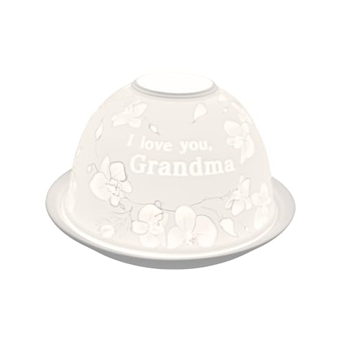 Nordic Lights Tealight Candle Holder, Set of Shade & Plate - Grandma, White