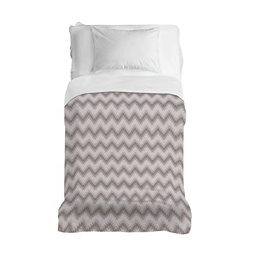 PENSIERI DELICATI Bedspread 220 x 280 cm, Single 100% Cotton Pique, Ideal as a Furniture, Double Bed Blanket, Beige Zigzag Pattern, 100% Made in Italy
