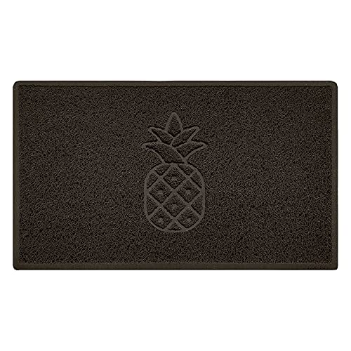Nicoman Pineapple Embossed Shape Door Mat Dirt-Trapper Washable Barrier Doormat-(Use Indoor or Sheltered Outdoor)-(75x44cm/29.5x17.3inches,Medium) Brown