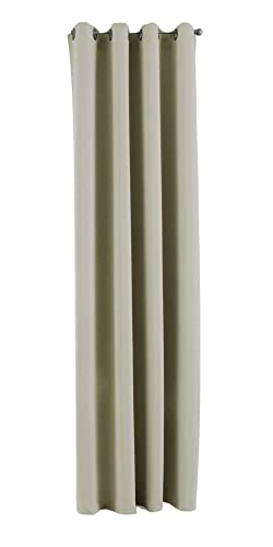 Gardinenbox NewYork Opaque Curtain Beige H x W 225 x 140 cm Pack of 1 Thermal Blackout Curtain Blackout Eyelet Sound-Absorbing Oeko-Tex UV Protection Tieback 201920600