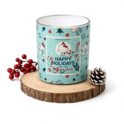 Hello Kitty Festive Spice Scented Candle, 213g, 35 Hour Burn Time, Blue