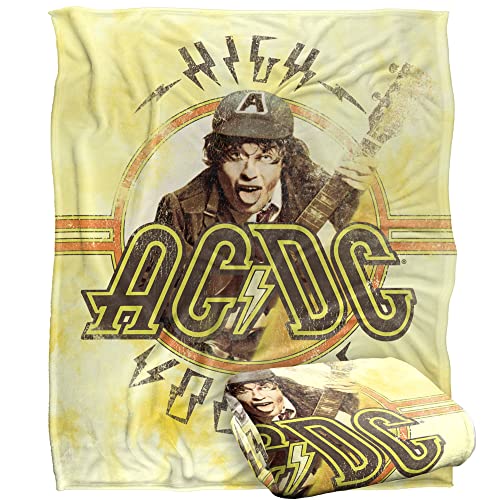 ACDC High Voltage Tie Dye Silky Touch Super Soft Throw Blanket 152 X 127 cm, White
