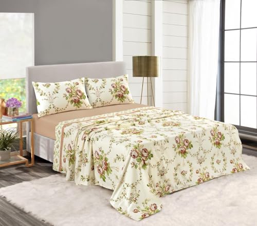 Kampala Hill 100% Brushed Cotton Olivia Floral Sheet Set