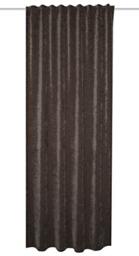 Home Basics Thermochenille Wolly 085425-6001 Thermal Curtain with Combination Band Stone 160 x 135 cm