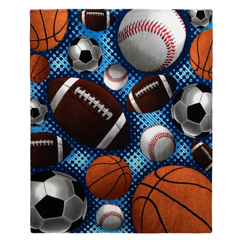 "Dawhud Direct Super Fan Sports Fleece Blanket for Bed, 50"" x 60"" Sports Fan Fleece Throw Blanket for Adults and Kids Super Soft Plush Sports Blanket Throw Kids Fleece Blankets for Sports Fans"