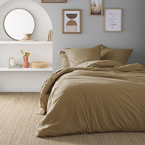 Soft Line Washed Cotton Duvet Cover 140 x 200 cm Made in France