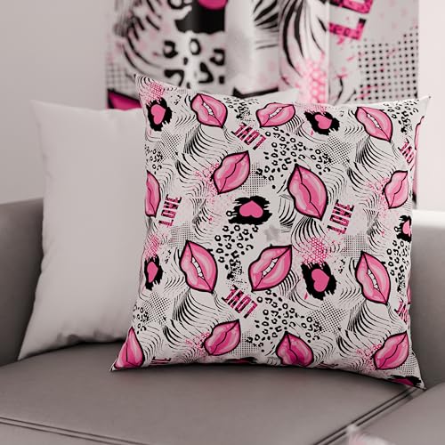 PETTI Artigiani Italiani - Pair of Pillow Cases 30 x 30 cm in Microfibre, Cushions for Bedroom Furniture, Sofa, Living Room, Set of 2 Cushion Covers, Lipstick Pillowcase White, 100% Made in Italy