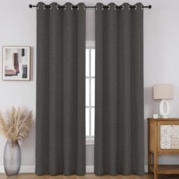 CUCRAF Total True Blackout Window Curtains,Thermal Insulated Room Darkening Drapery for Bedroom Living Room,2 Panels Set(52 x 84 inches, Grey)