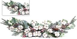 Shatchi Christmas Arch Garland Decorations Real Cotton Red Berries and Pine Cones with Various Tips Large 36 Inch 95cm