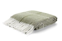 Arus Acrylic Highlands Collection Queen Size Tartan Plaid Design Throw Blanket Green Stripes, 60x80 inches