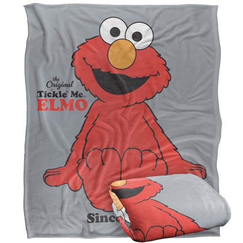 Sesame Street Tickle Me Elmo Since 1996 Silky Touch Super Soft Throw Blanket 152 X 127 Cm