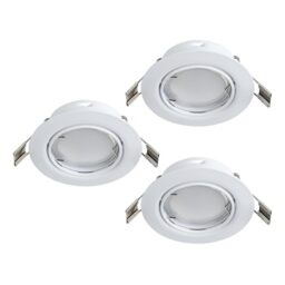 Eglo 3-piece recessed Spotlight Set Peneto, Steel Spots in White