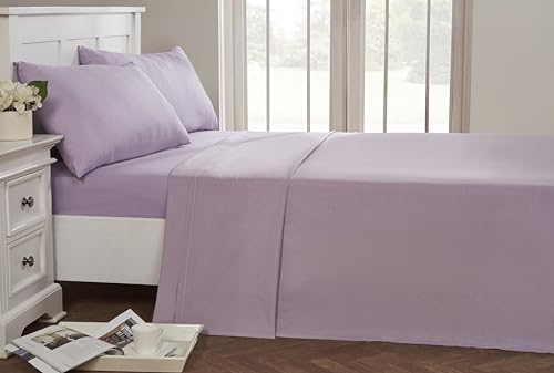 Rapport Home 56 Pick Non Iron Flat Sheet - Lilac Double Flat Sheet
