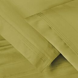 SUPERIOR 600-Thread Count Egyptian Cotton 2-Piece Standard Pillowcase Set, Olive Green