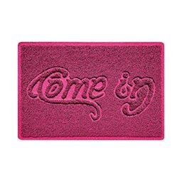 Nicoman COME-IN Embossed Shape Door Mat Dirt-Trapper Jet-Washable Doormat-(Use Indoor or Sheltered Outdoor)- (60x40cm/23.6x15.7inches, Small) Pink