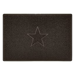 Nicoman Star Shape Embossed Entrance Door Mat Non Slip Dirt Trapper PVC Spaghetti Mat with Rubber Base, Jet Washable Quick Drying Doormat Drainage Outdoor Use Only - (Large, Brown, 90 x 60cm)