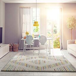Memphis Rhombus Universal Rug, Ethnic Long Pile, Multicoloured, 100% Polypropylene, 160 x 230 cm
