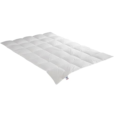Irisette Nora Medium Mono Down Duvet All-Season Duvet 100% Cotton 100% Down with Storage Bag 135 x 200 cm White Öko-Tex Certified Produced according to German Quality Standard