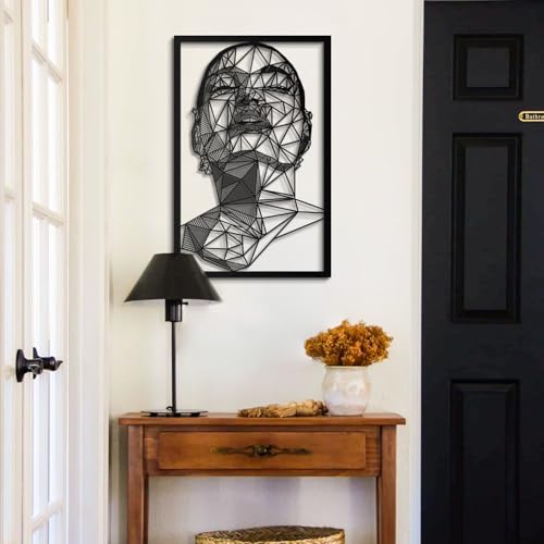 Stylish Black Decorative Metal Wall Accessory, 45 x 70 cm, 100% Steel, 1.5 mm Thick, Lightweight 0.8 kg, Perfect for Modern Home Decor