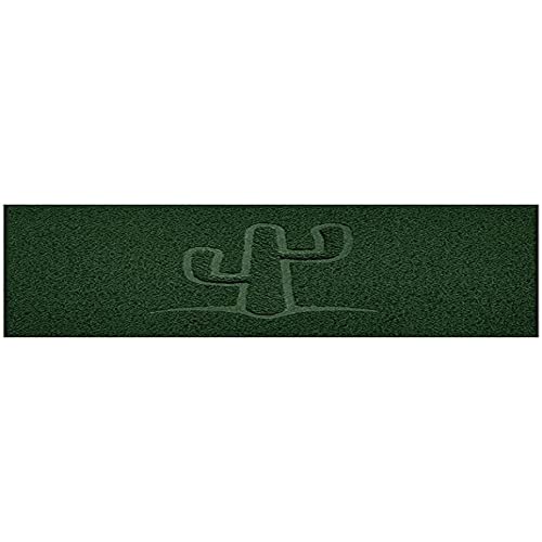 Nicoman Embossed Spaghetti Door Mat Dirt-Trapper Jet-Washable Doormat 70x43cm (Green, CACTUS Shape) - Use on Carpet ONLY