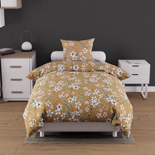 Soleil d'ocre, Manon Duvet Cover Set, 57 Thread Count, 140 x 200 cm, Camel